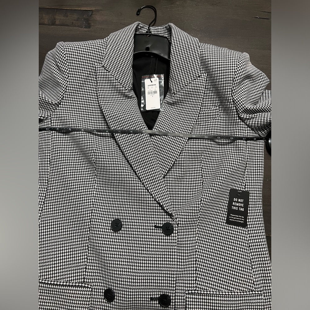 EXPRESS Houndstooth Double Breasted Blazer size Small - Picture 9 of 10